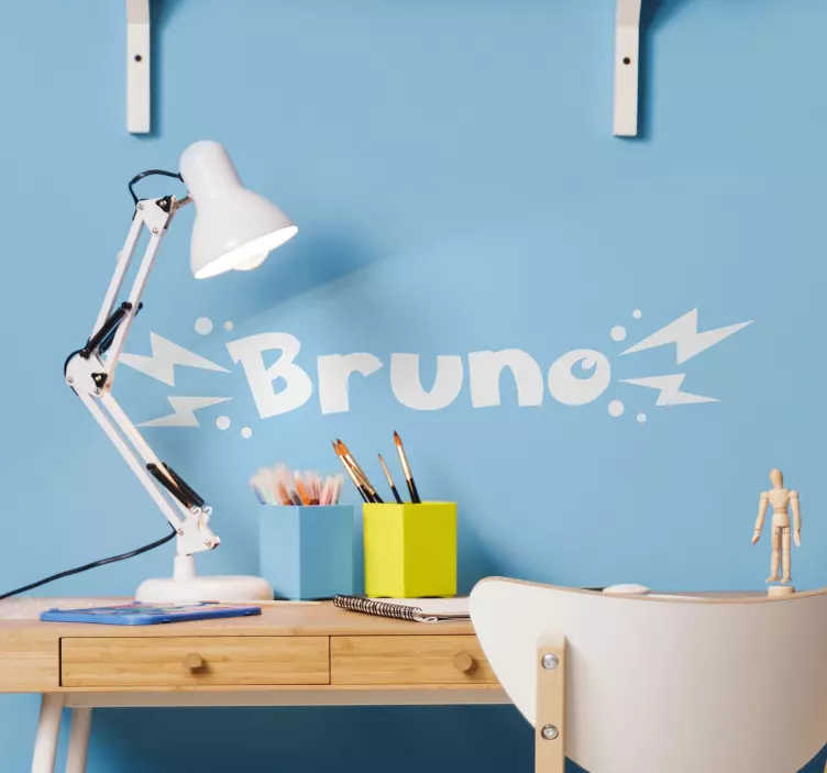 Kreslená nálepka na stenu názov elektrického typu - Tenstickers