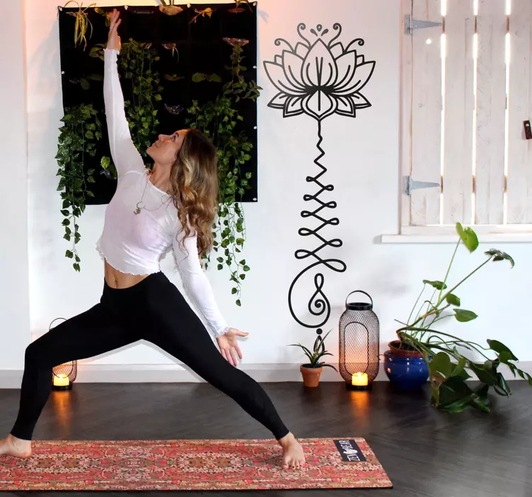 Nálepka s kvetmi lotosového kvetu unalome - Tenstickers