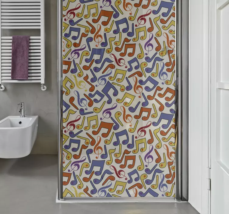 Nálepka so sprchovými hlavami s notami - Tenstickers