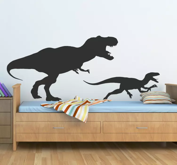 Nálepka na stenu t-rex a velociraptor - Tenstickers
