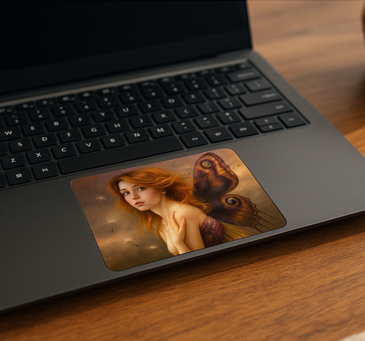 Nálepka na touchpad dievča s plávajúcimi púpavami - Tenstickers