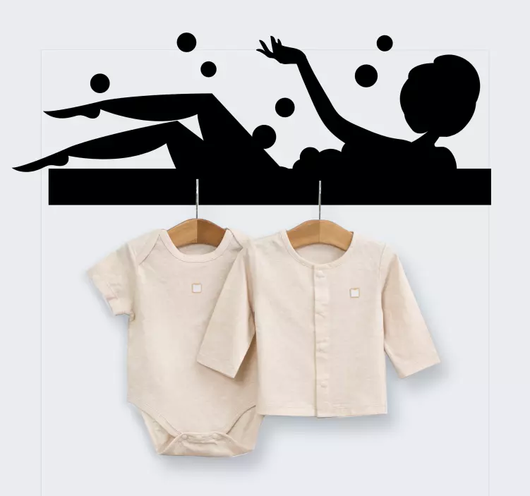 Nálepka na vešiak na šaty relaxačná scéna vo vani - Tenstickers