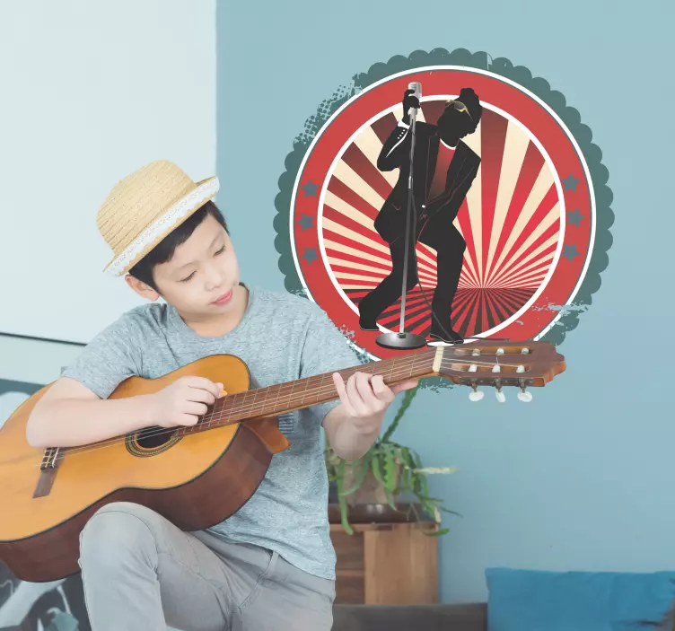 Nálepka na vinobranie rockový spevák - Tenstickers