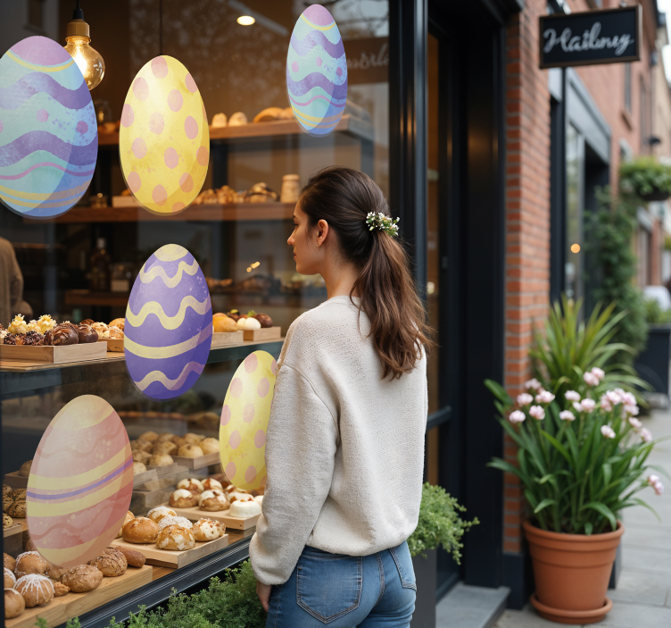 Nálepka na výklady akvarelové vajíčka - Tenstickers
