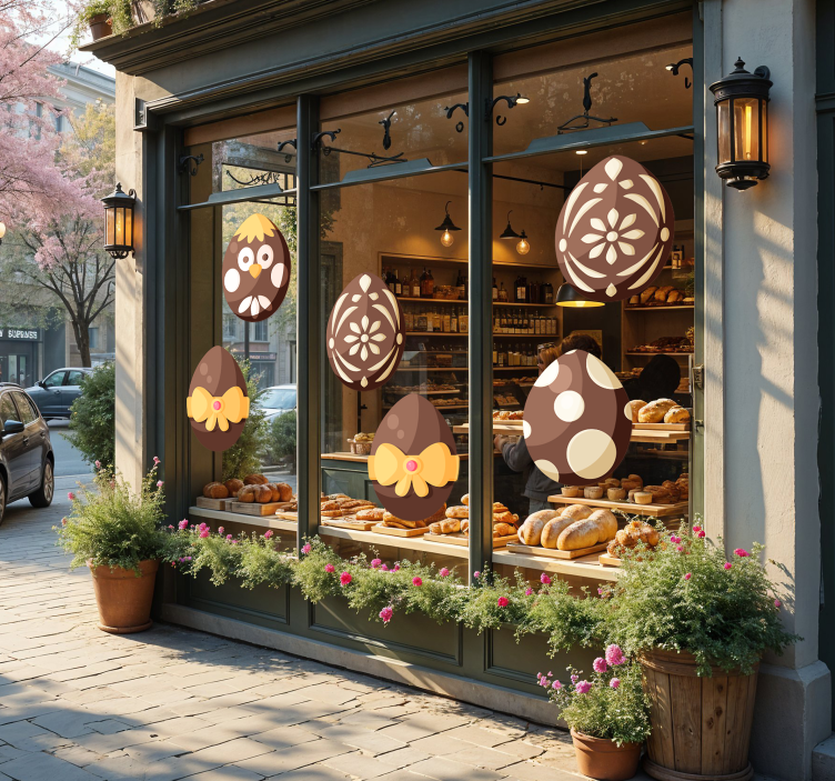 Nálepka na výklady čokoládové veľkonočné vajíčka - Tenstickers