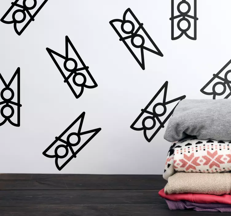 Nálepka na výklady minimalistický klip na prádlo - Tenstickers