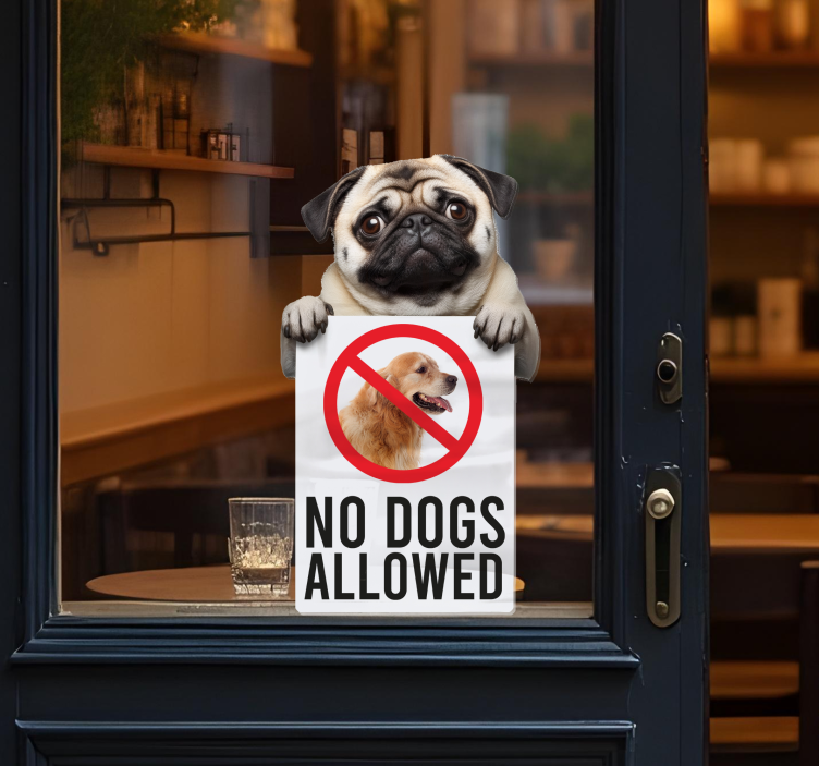 Nálepka na výklady no dogs allowed sign funny - Tenstickers