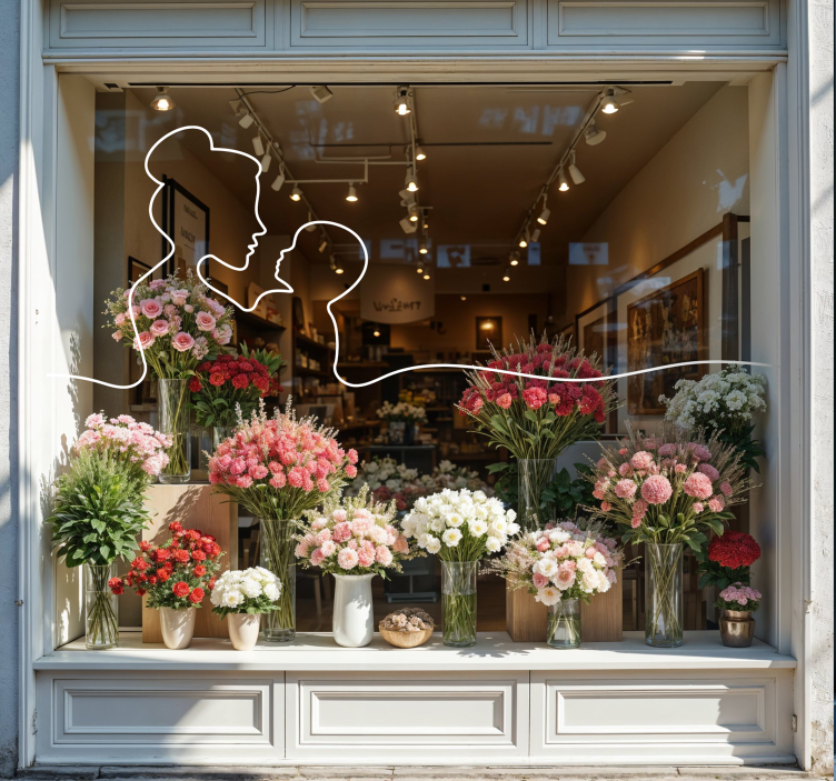 Nálepka na výklady perokresba matka - Tenstickers