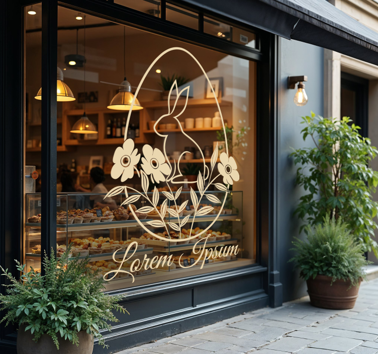 Nálepka na výklady veľkonočný vlastný text - Tenstickers