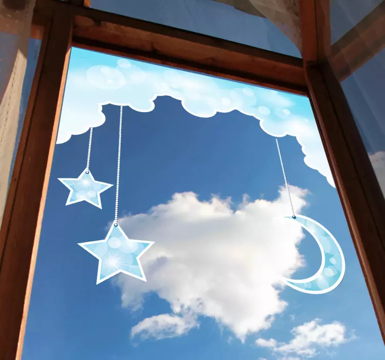 Nálepka na zavesenie na mesiac a hviezdy - Tenstickers