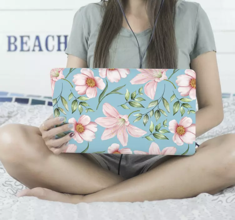 Nálepka na notebook vintage kvety - Tenstickers