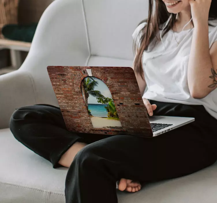 Nálepka na notebook oblúk a palma - Tenstickers