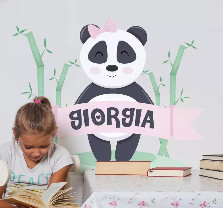 Nálepka pre deti roztomilá panda postavička - Tenstickers