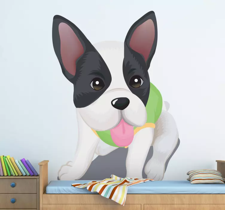 Nálepka pre deti sivej a šedej šteniatka - Tenstickers