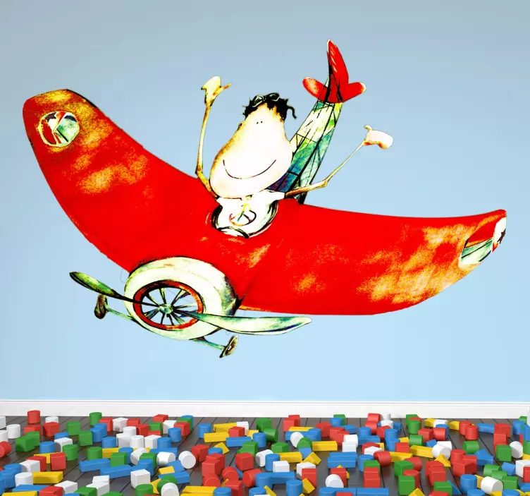 Nálepka pre deti šťastné detské lietadlo - Tenstickers