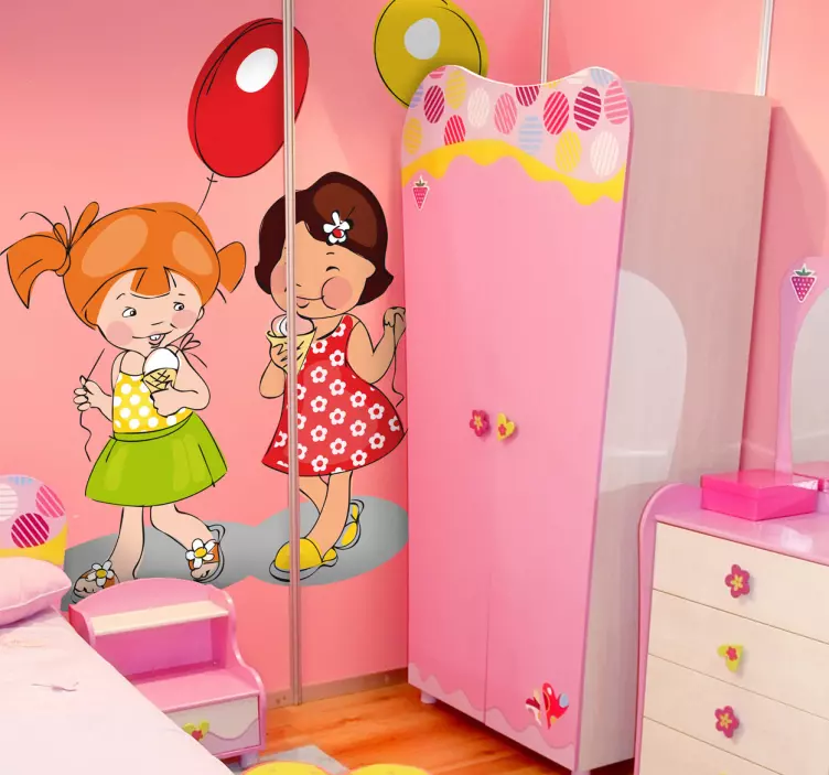 Nálepka pre dievčatá, balóny a zmrzlinu - Tenstickers