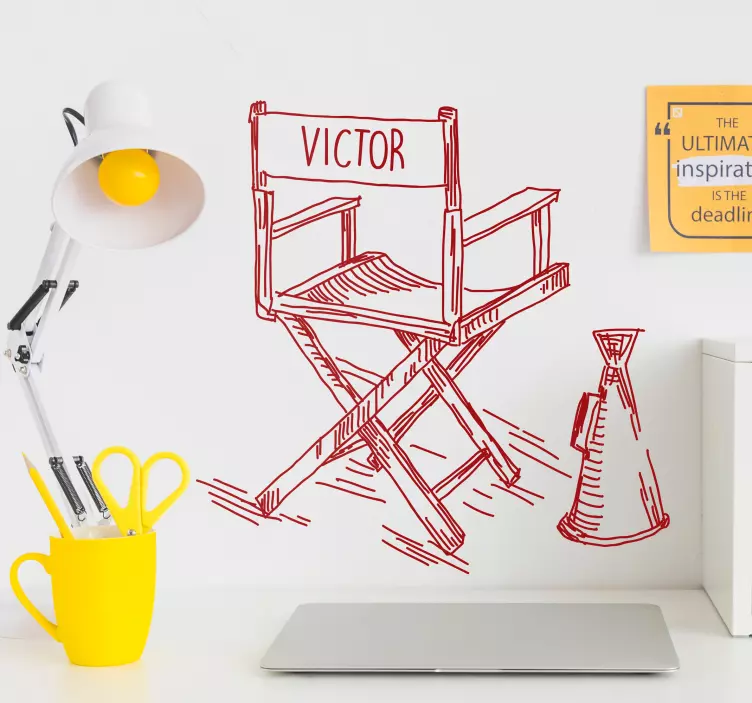 Nálepka prispôsobená stoličke pre režiséra filmu - Tenstickers