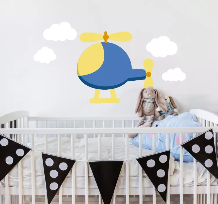 Nálepka pre priateľské deti s vrtuľníkom - Tenstickers