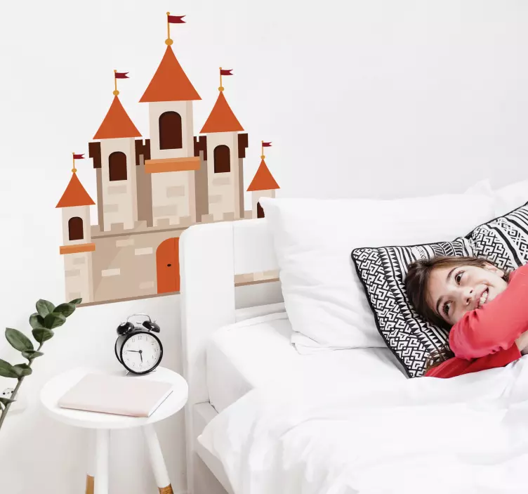 Nálepka pre rustikálny hrad skica pre deti - Tenstickers