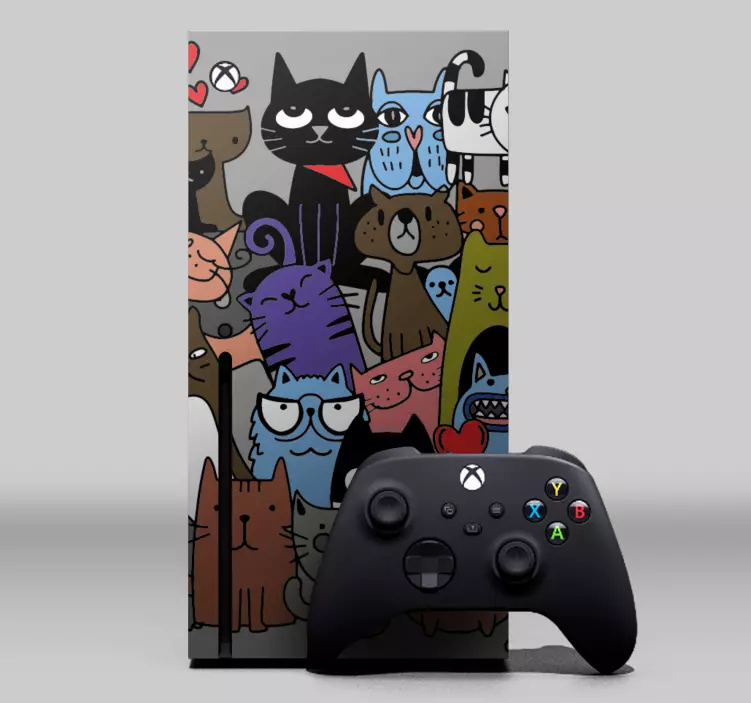 Nálepka pre XBOX farebná kolekcia mačiek - Tenstickers