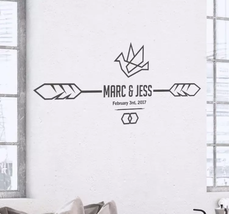 Nálepka prispôsobiteľná pre moderné svadobné tabule - Tenstickers
