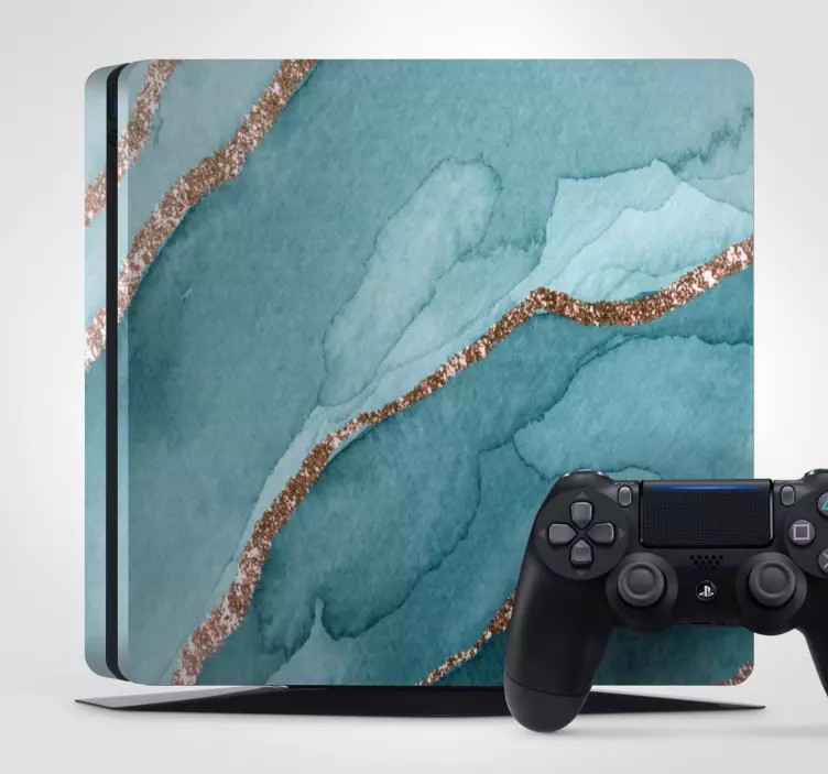 Nálepka PS4 textúra aqua geode - Tenstickers