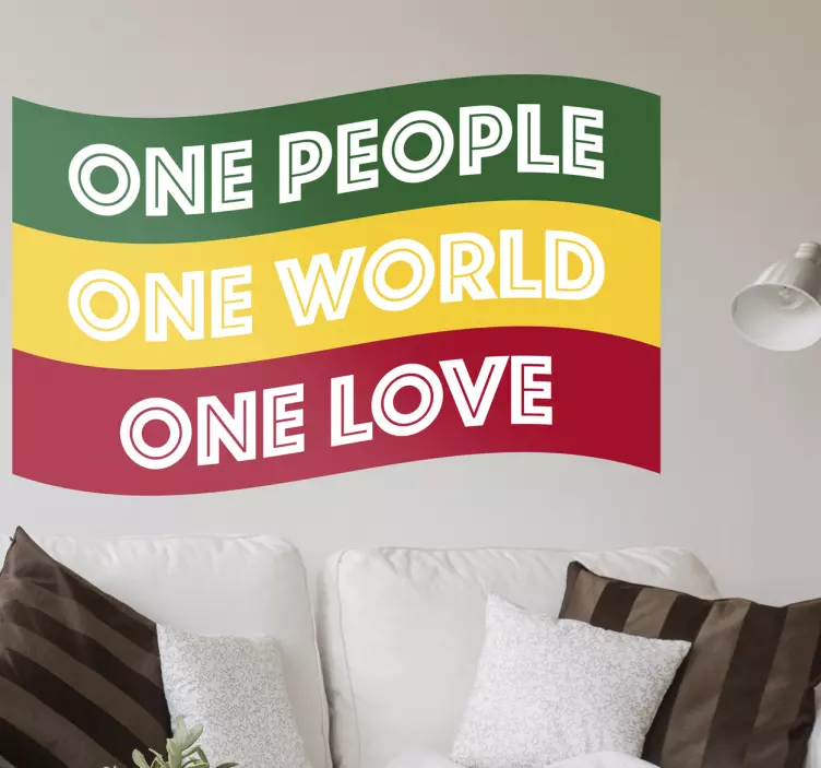 Vinylová nálepka s nápisom rasta one people - Tenstickers
