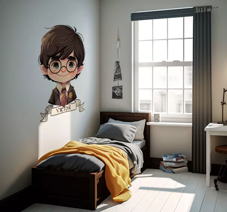 Chlapec čarodejník s ilustráciou nálepky s kravatou - Tenstickers