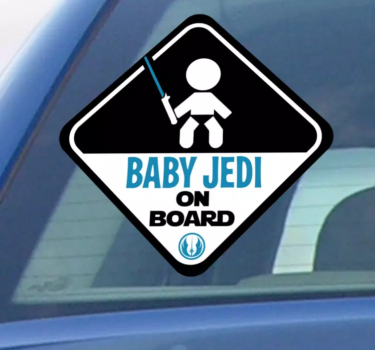 Nálepka na auto s detským jedi na palube - Tenstickers