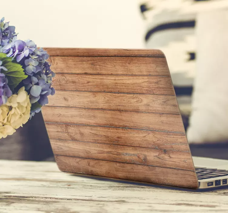 Nálepka s drevenými doskami pre laptop - Tenstickers