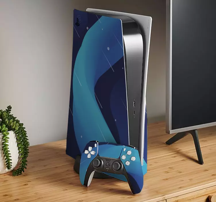 Farebné tekuté tvary pozadia ps5 obtisk - Tenstickers