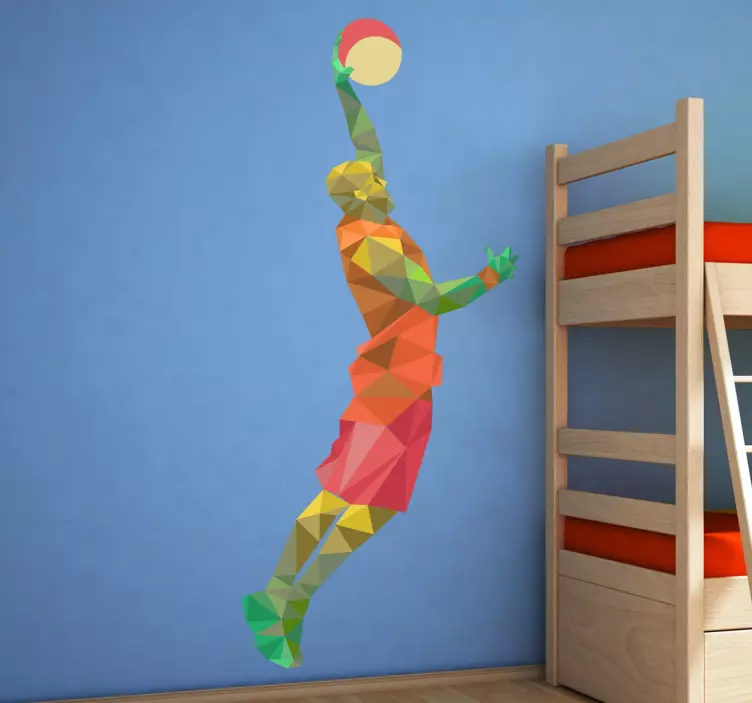 Nálepka s geometrickým basketbalovým hráčom - Tenstickers