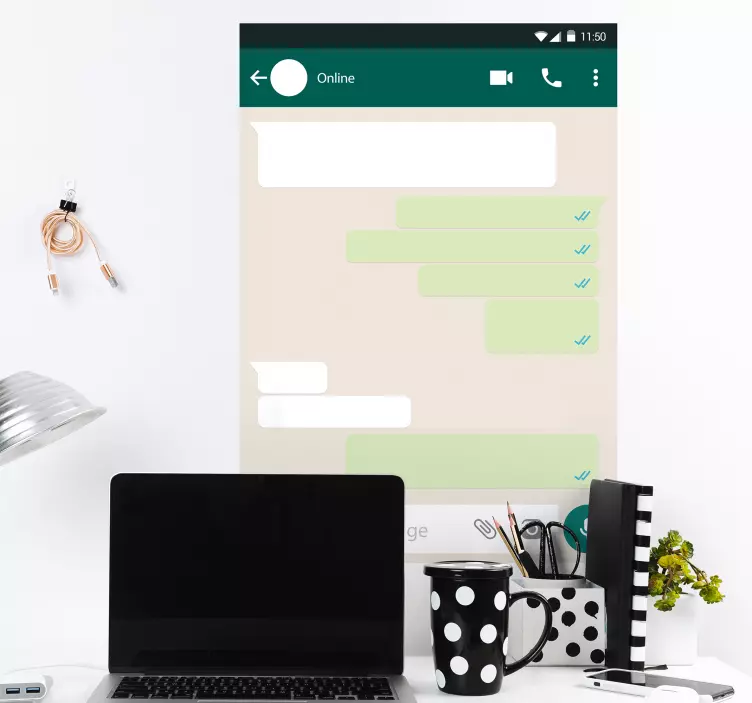 Nálepka s interaktívnou tabuľou whatsapp home wall - Tenstickers