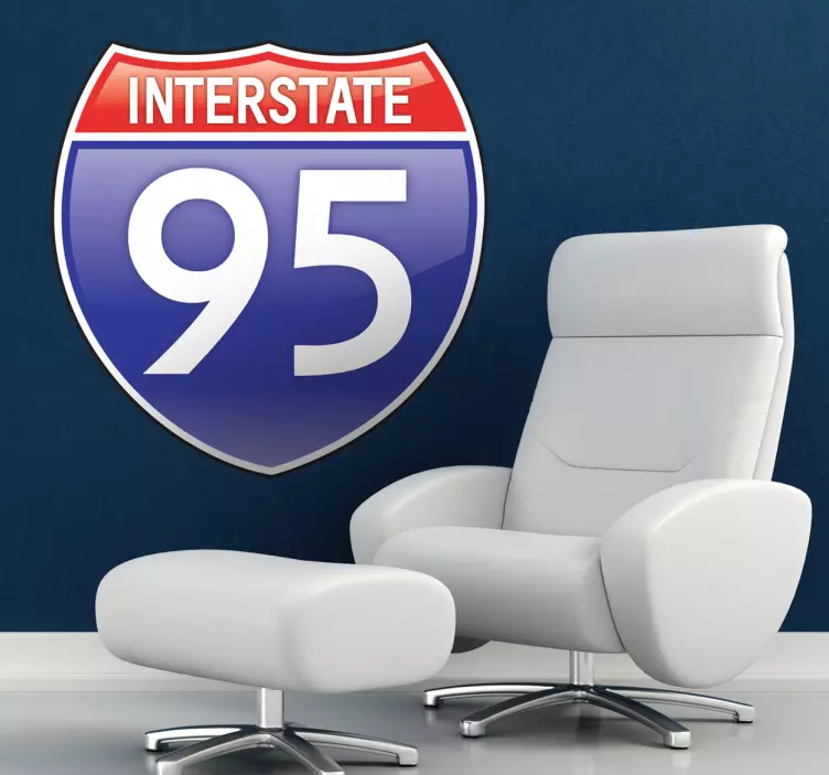 Nálepka s interstate 95 dopravnou značkou - Tenstickers