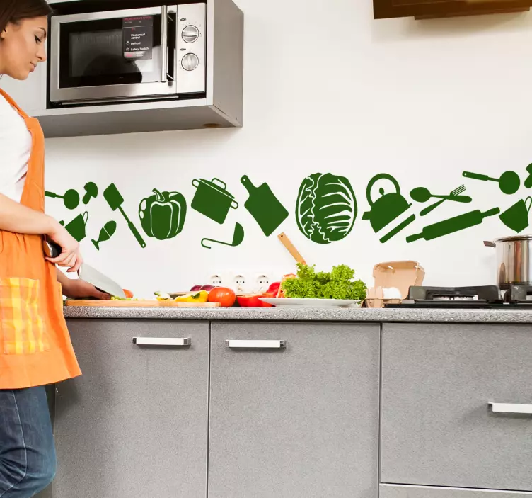 Nálepka s kapustou a kuchynským materiálom - Tenstickers
