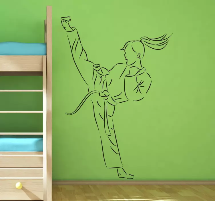 Nálepka s karate kick girl - Tenstickers