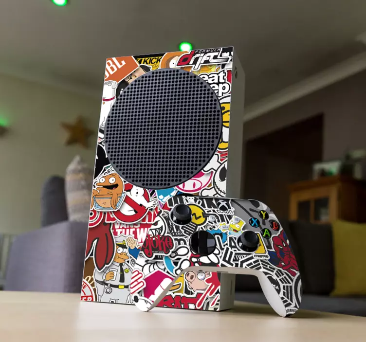 Nálepka s klasickou hrou na kolážach pre xbox - Tenstickers