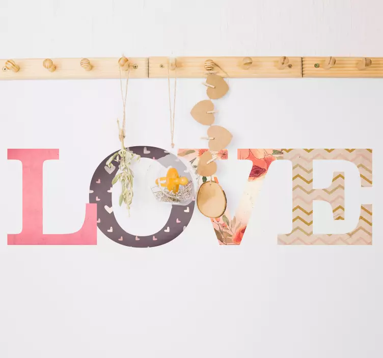 Nálepka s láskou zavesné listy lásky - Tenstickers