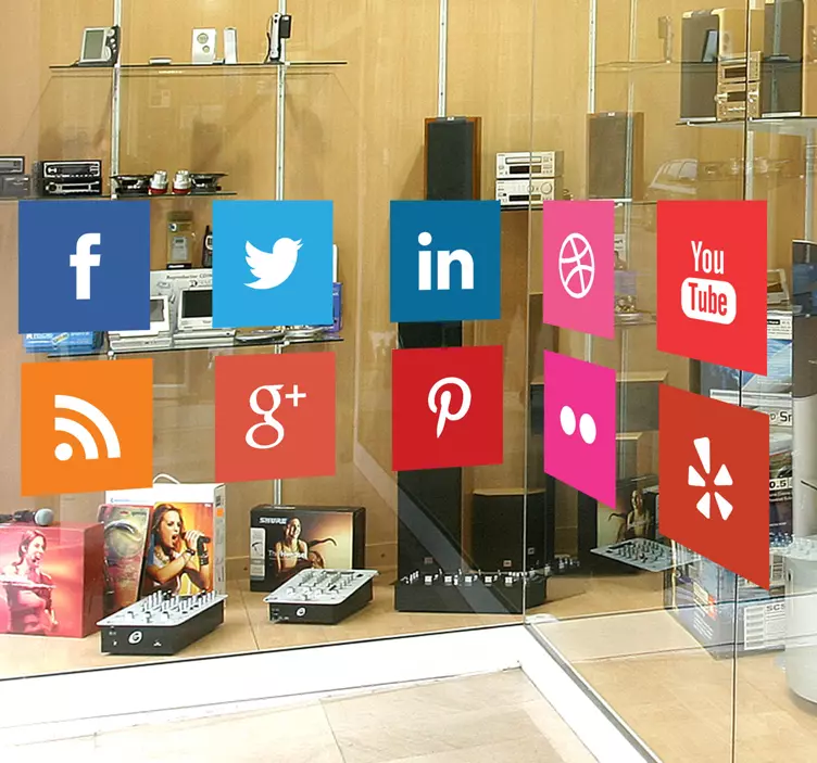 Nálepka s logom sociálnych médií - Tenstickers