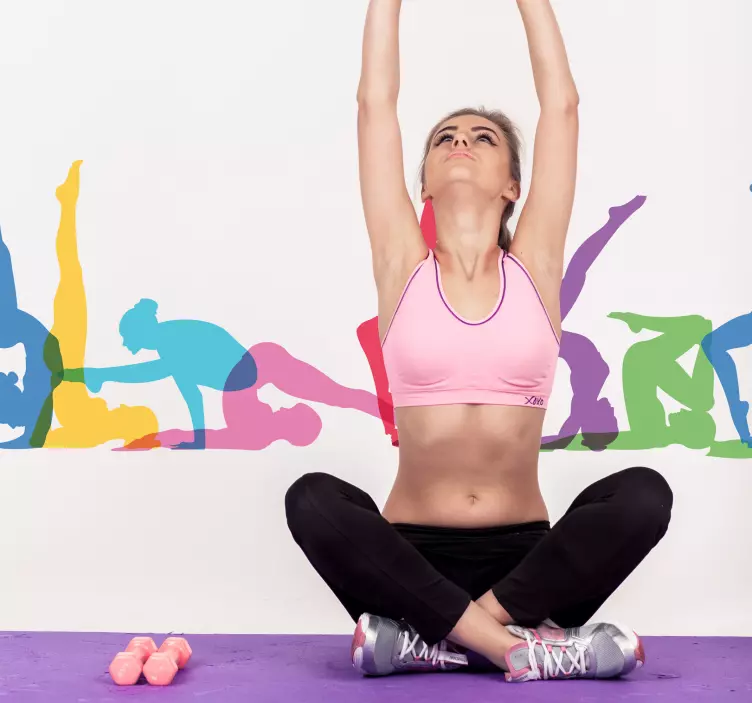 Pozícia jogy obývacia izba nástenné dekorácie - Tenstickers