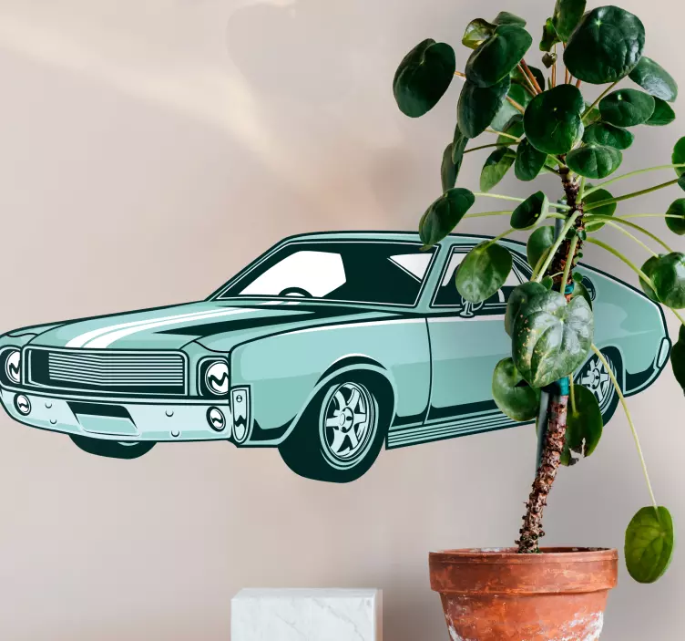 nalepky na stenu zvierata nadčasový retro automobil - Tenstickers