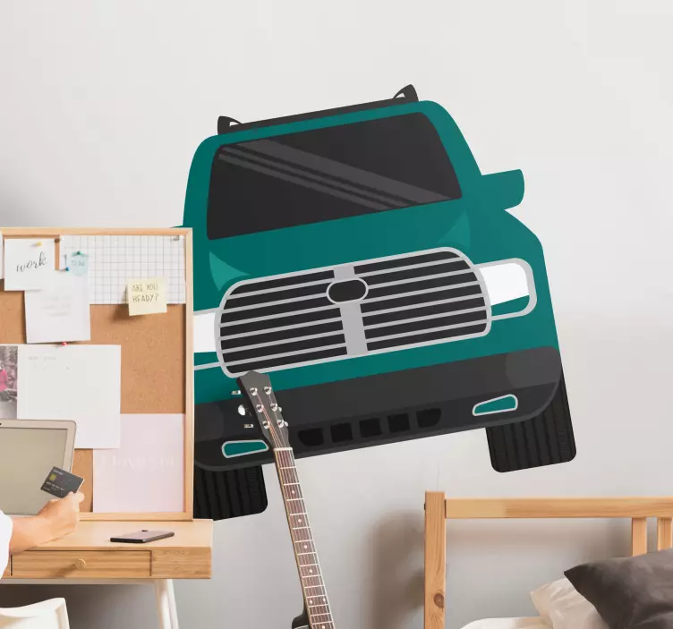 Nálepka s motorom štýlová ilustrácia nákladného auta - Tenstickers