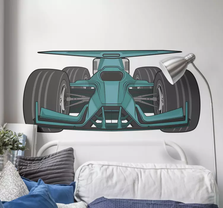 Nálepka s motorom štýlové pretekárske auto - Tenstickers