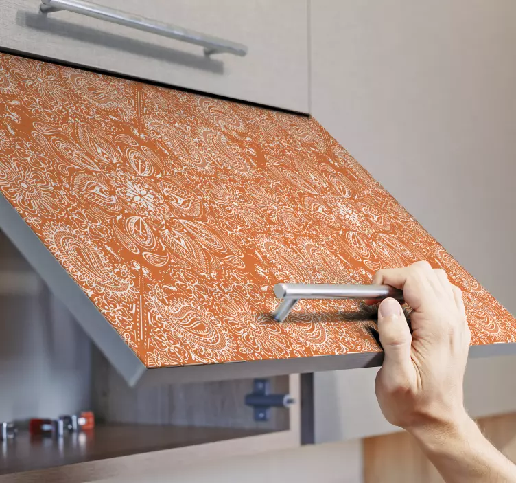 Nálepka s nábytkom z obkladačiek a dlaždíc z paisley - Tenstickers