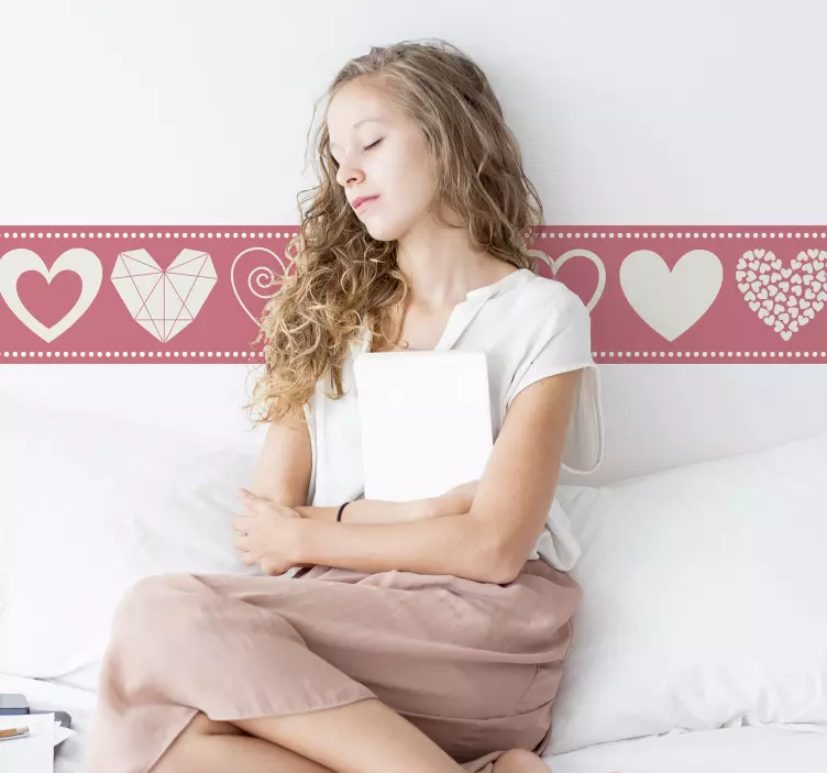 Nálepka s nápisom láska srdca - Tenstickers