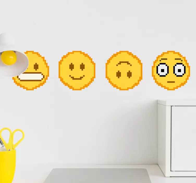 Nálepka s obrázkami emodži pixlov - Tenstickers