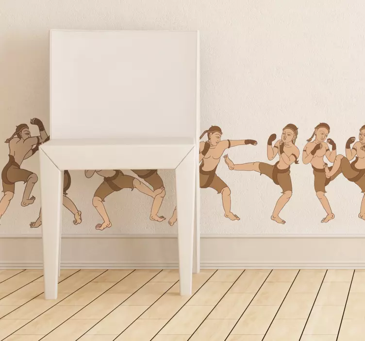 Nálepka s okrajom muay thai - Tenstickers