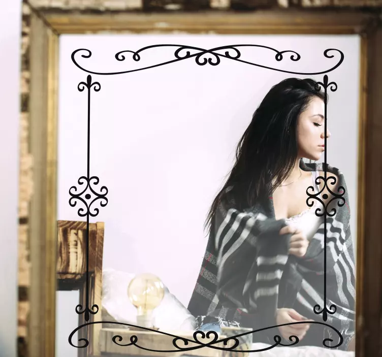 Nálepka s ozdobným čiernym zrkadlom - Tenstickers