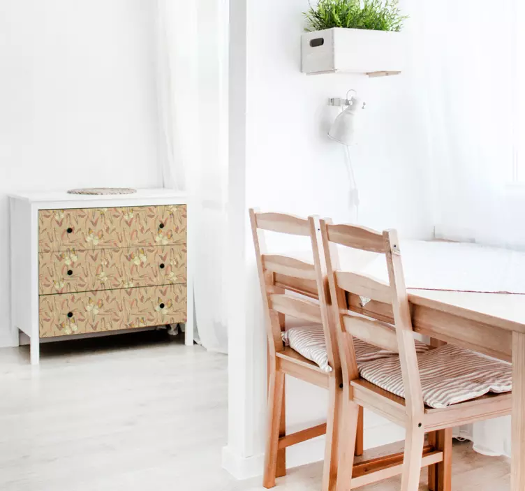 Nálepky na nábytok jesenný kvetinový vzor - Tenstickers