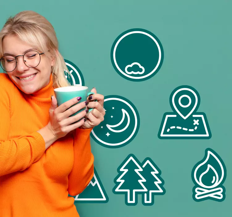 Nálepka s prírodou kolekcia prírodnej ikony - Tenstickers